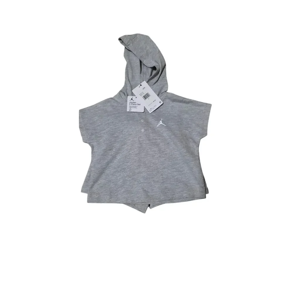 Air Jordan Toddler Outfit 2T Gray Hoodie Shorts Set NWT - Picture 3 of 4
